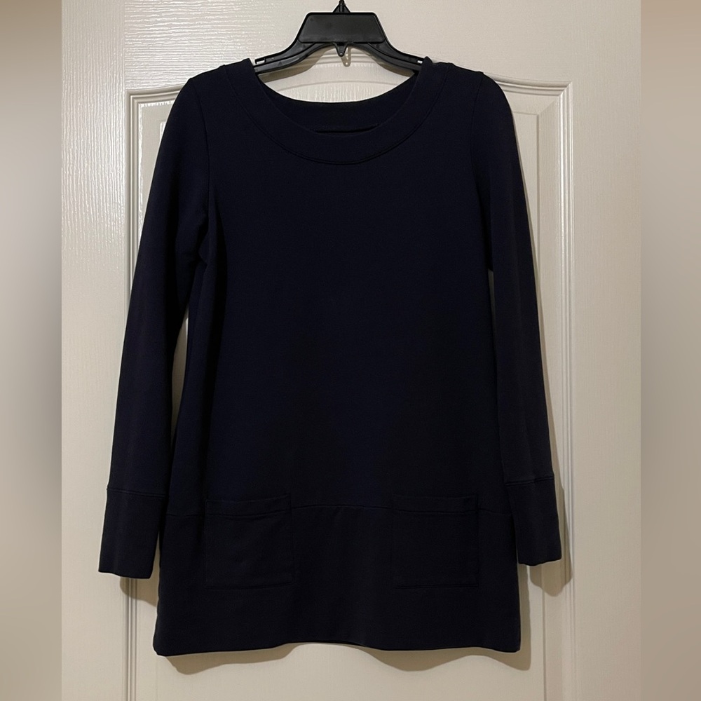 FAIR INDIGO -Organic Pima Cotton Long Sleeve Tunic Top